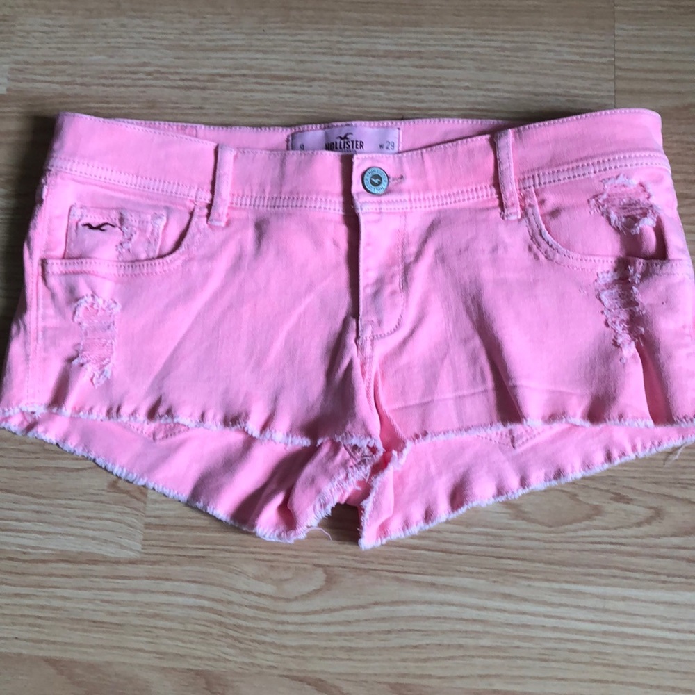 Pink Hollister shorts , size 29 .
